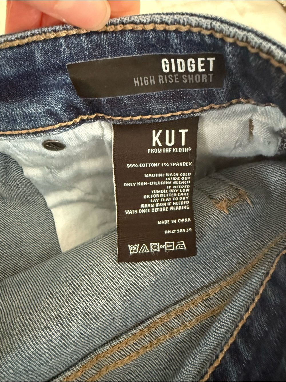Kut from the Kloth Dark Blue Distressed Denim Cutoff Shorts - Picture 5 of 7